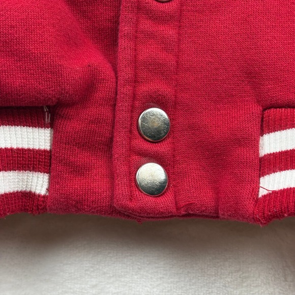 Disney Mickey Mouse Toddler Varsity Jacket Red White Snap 2T Sporty Playful Fun - Picture 6 of 9
